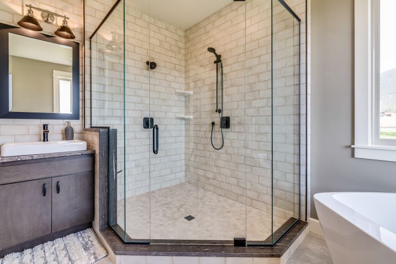 Glass Enclosed Shower with Minimal Frame